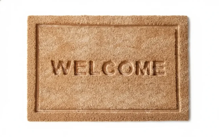 Latex embossed coir door mat with printed Welcome design – durable natural fiber doormat for home entrance
