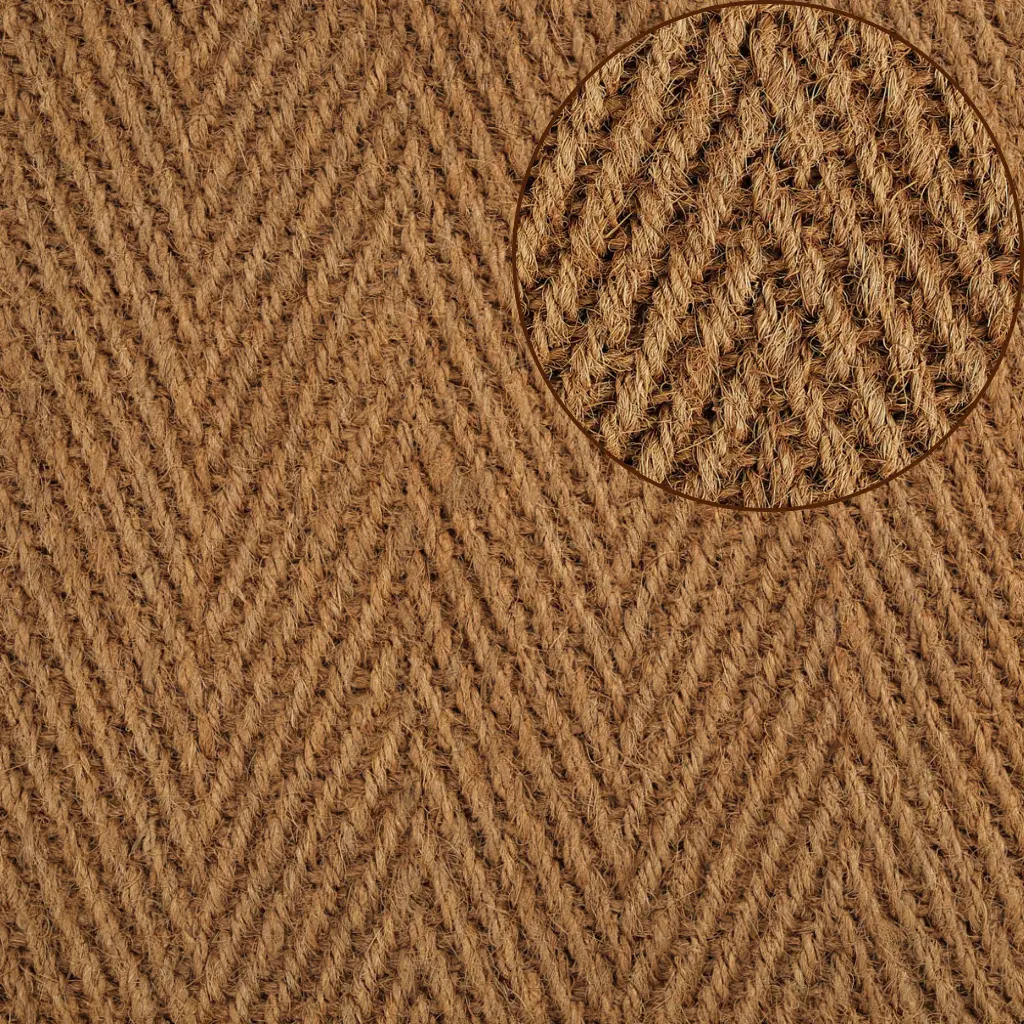 Coir matting with herringbone weave – natural heavy-duty matting for commercial or residential flooring