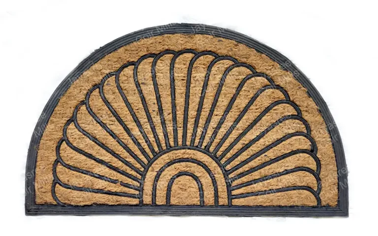 Rubber moulded panama half round door mat without pile – durable smooth surface with secure grip for entryways