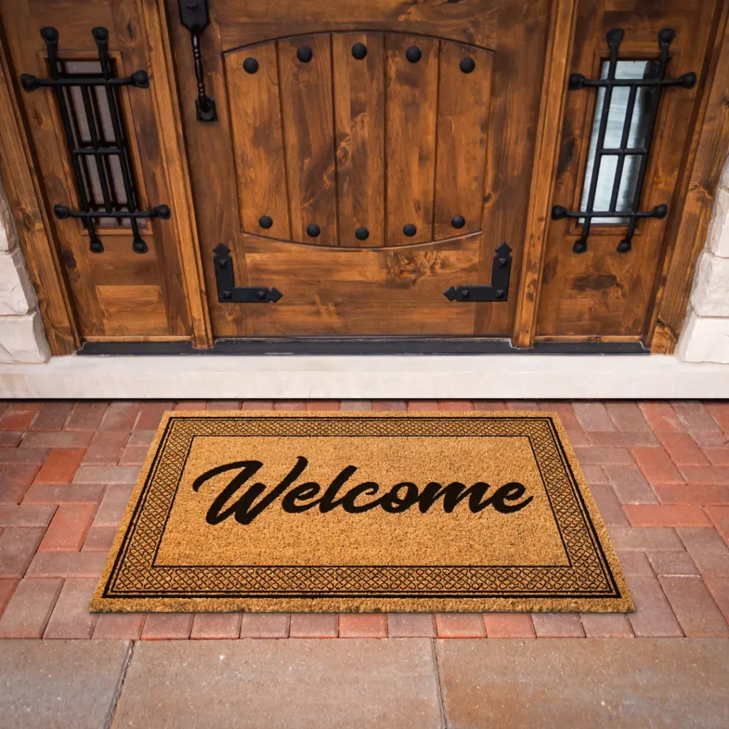 Coir door mat with Welcome message – natural durable welcome mat for home or office entrance