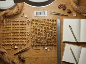 Close-up of high-quality brown coir geotextile roll showing uniform weave density for erosion control standards